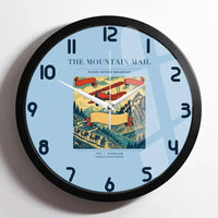 Thumbnail for VINTAGE G4038 - The Mountain Mail - Designed Wall Clocks design on lightblue framed