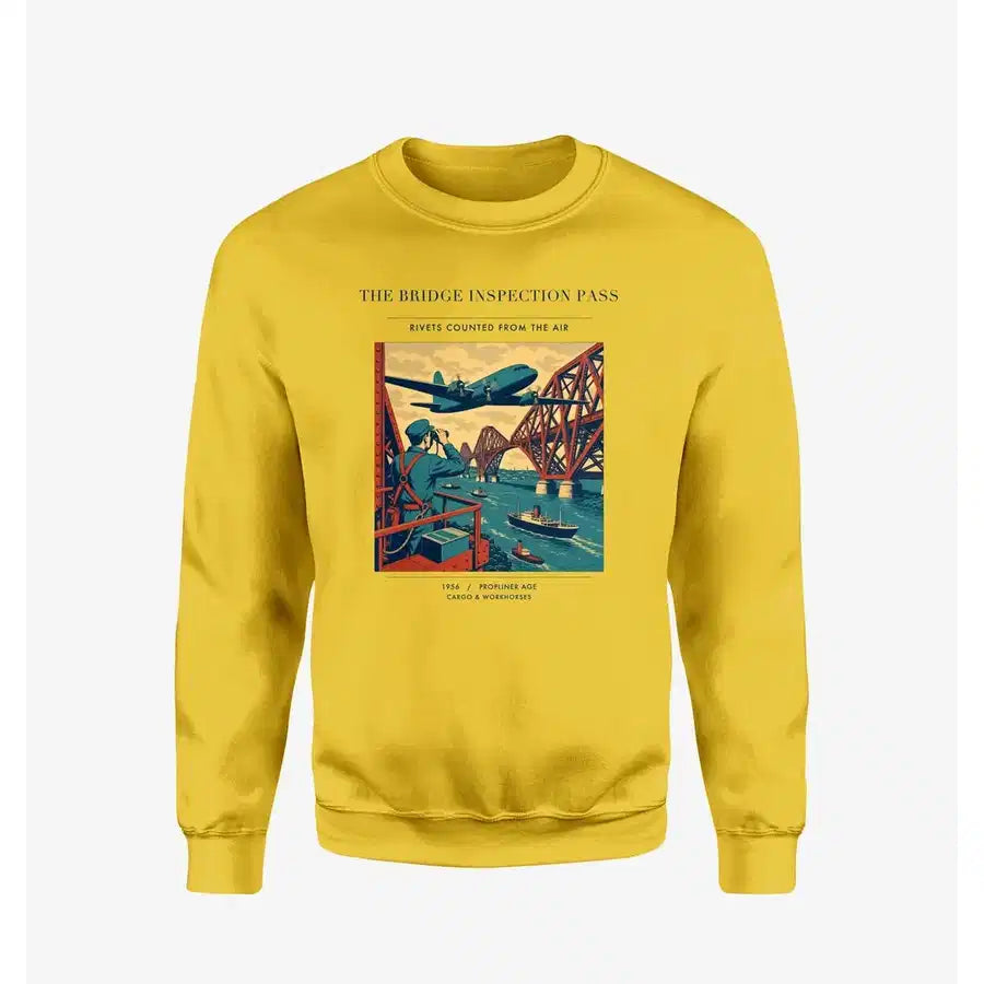 VINTAGE G4482 - The Bridge Inspection Pass - Designed Sweatshirts design on yellow