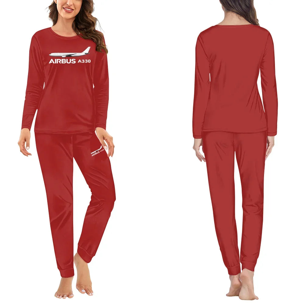 The Airbus A330 women pajamas - Red
