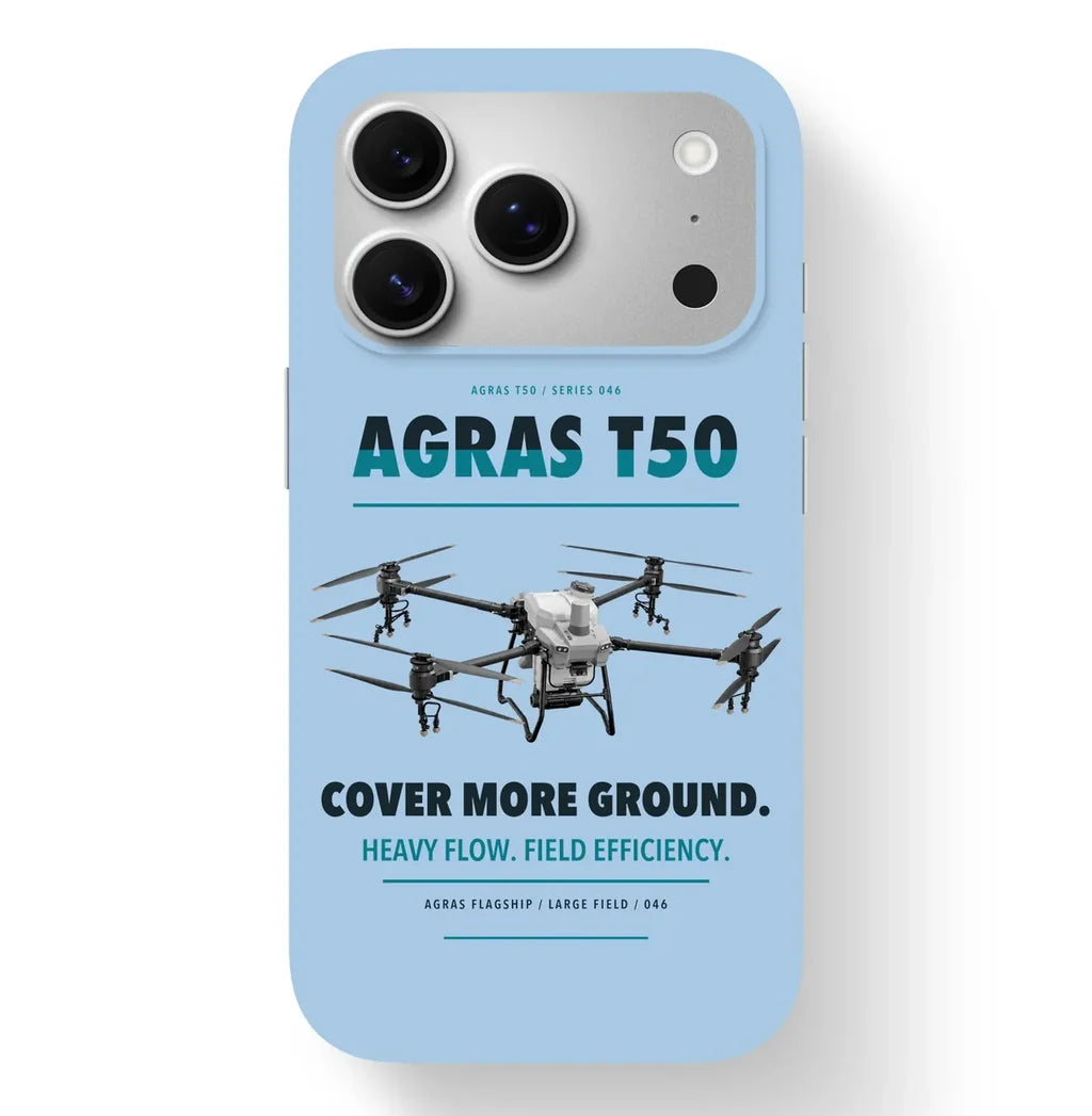 DJI Agras T50 Case design on light blue iphone case