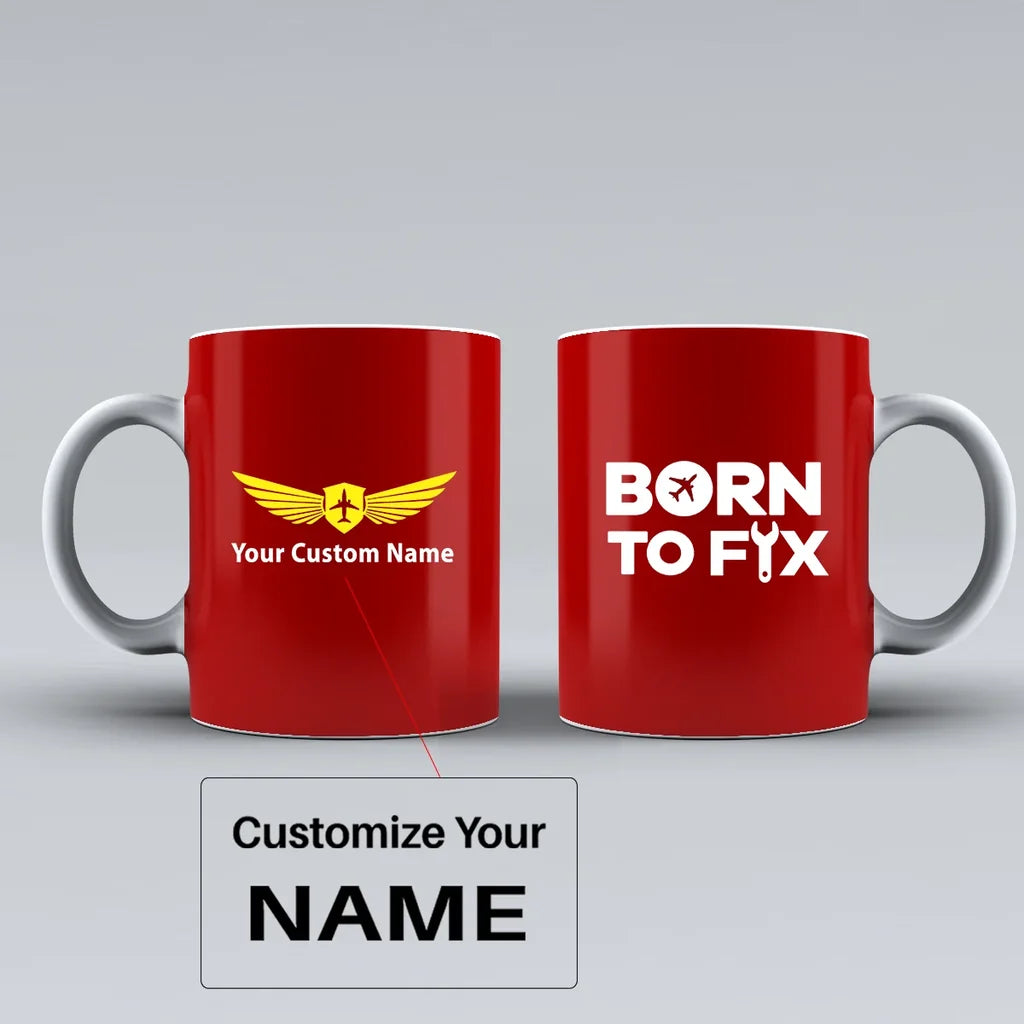 Customisable Born To Fix Airplanes Mug - view 9