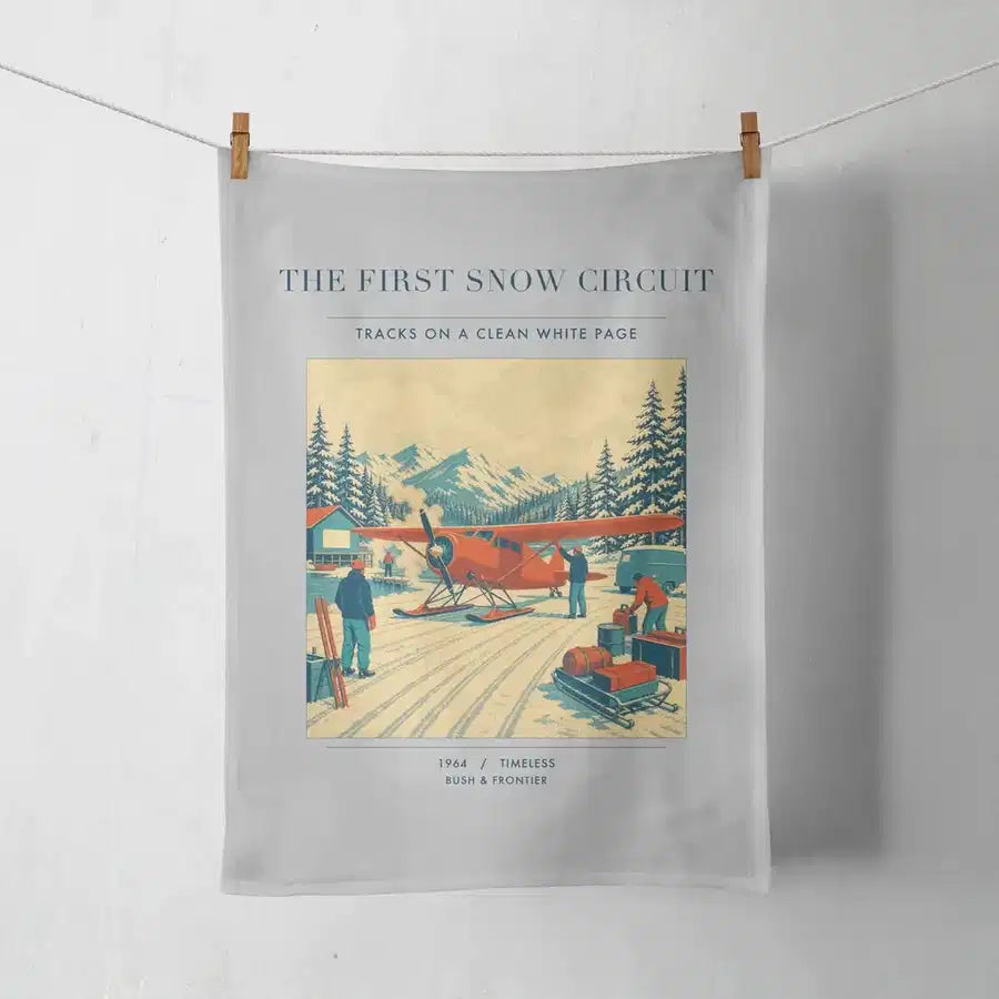 VINTAGE G4480 - The First Snow Circuit - Designed Towels design on lightgray