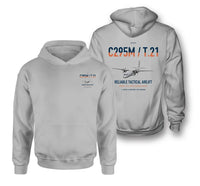 Thumbnail for Airbus C295M T.21 design on light gray double-side hoodie, double-side print