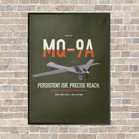 Thumbnail for MQ-9A Reaper vertical canvas print - framed - green army background