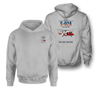Thumbnail for Sikorsky S-92A design on light gray double-side hoodie, double-side print