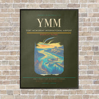 Thumbnail for Fort McMurray International Airport YMM vertical canvas print - framed - green army background