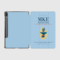 Thumbnail for Milwaukee Mitchell International Airport (MKE) design on light blue samsung tablet tablet case