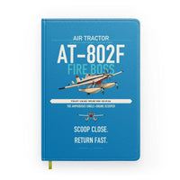 Thumbnail for Air Tractor AT-802F Fire Boss design on turquoise notebook