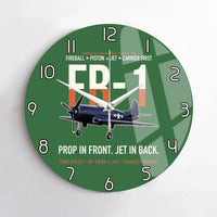 Thumbnail for FR-1 Fireball Prop in Front Jet in Back design on green no frame wall clock