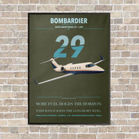 Thumbnail for Bombardier Learjet 29 vertical canvas print - framed - green army background