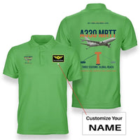 Thumbnail for Airbus A330 MRTT design on light green+name double-side polo t-shirt, double-side print