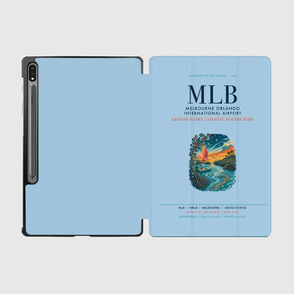 Melbourne Orlando International Airport (MLB) design on light blue samsung tablet tablet case