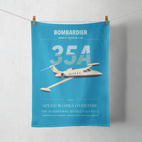 Thumbnail for Bombardier Learjet 35A design on turquoise towel
