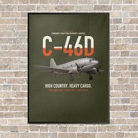 Thumbnail for C-46D Commando vertical canvas print - framed - green army background