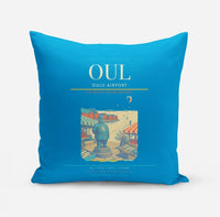 Thumbnail for Oulu Airport (OUL) design on turquoise pillow
