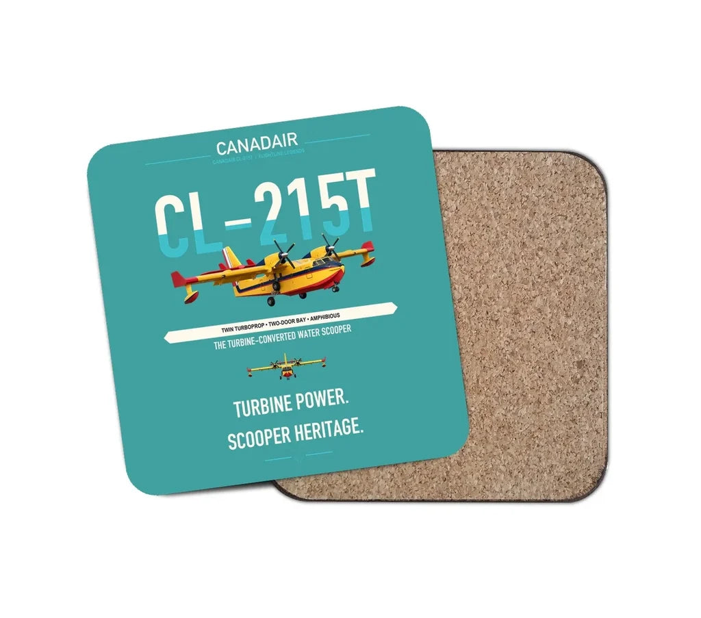 Canadair CL-215T design on turquoise 1 piece coaster