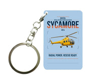 Thumbnail for Bristol Sycamore HR14 design on light blue designed key chain, double-side print