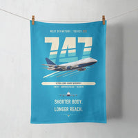 Thumbnail for Boeing 747SP design on turquoise towel