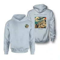 Thumbnail for VINTAGE G4332 - The Caravan Route Above - Double-Side Hoodie design on lightblue double side