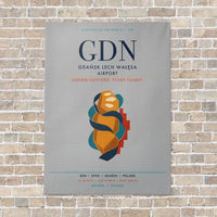 Thumbnail for Gdańsk Lech Wałęsa Airport GDN vertical canvas print - no frame - light gray background