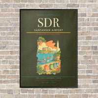 Thumbnail for Santander Airport SDR vertical canvas print - framed - green army background