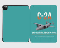 Thumbnail for C-2A Greyhound design on turquoise ipad tablet case