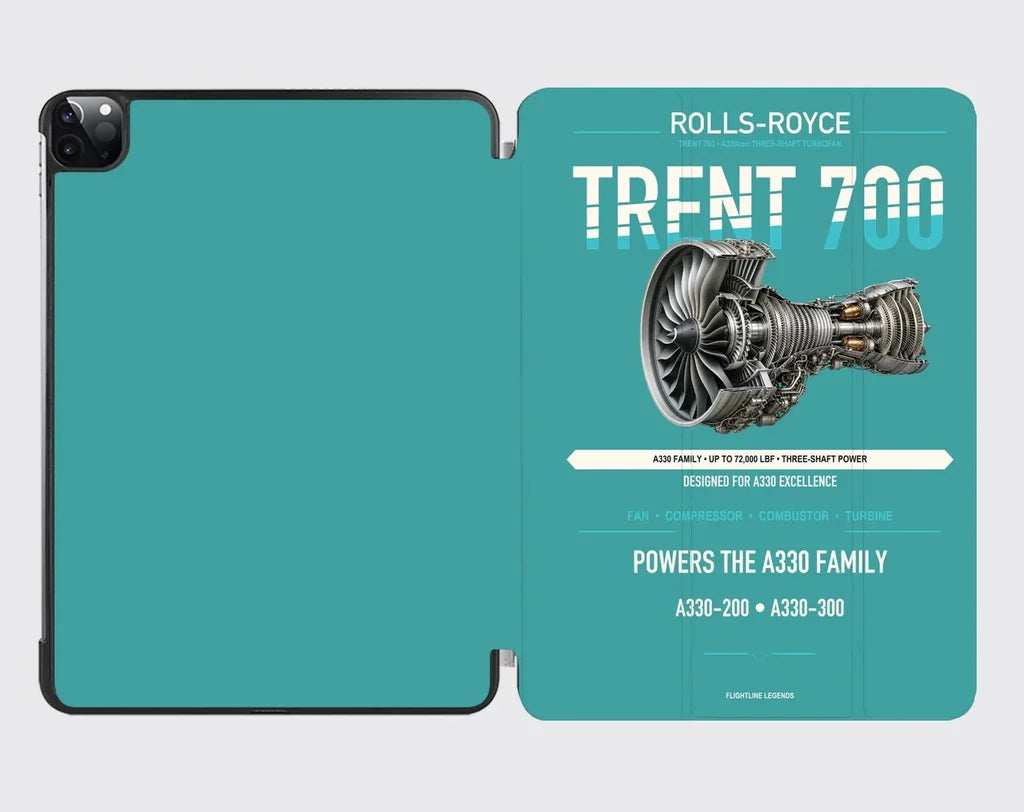 TRENT 700 design on turquoise ipad tablet case