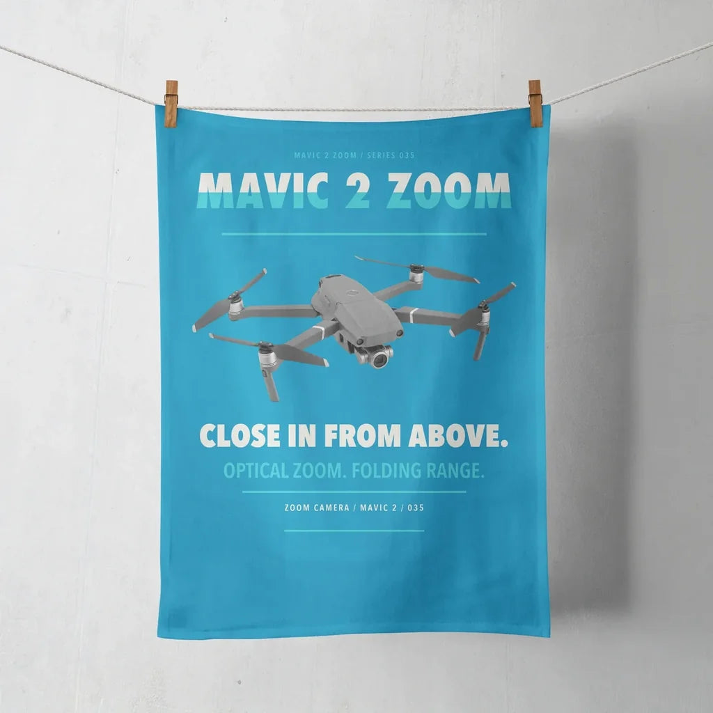 DJI Mavic 2 Zoom design on turquoise towel