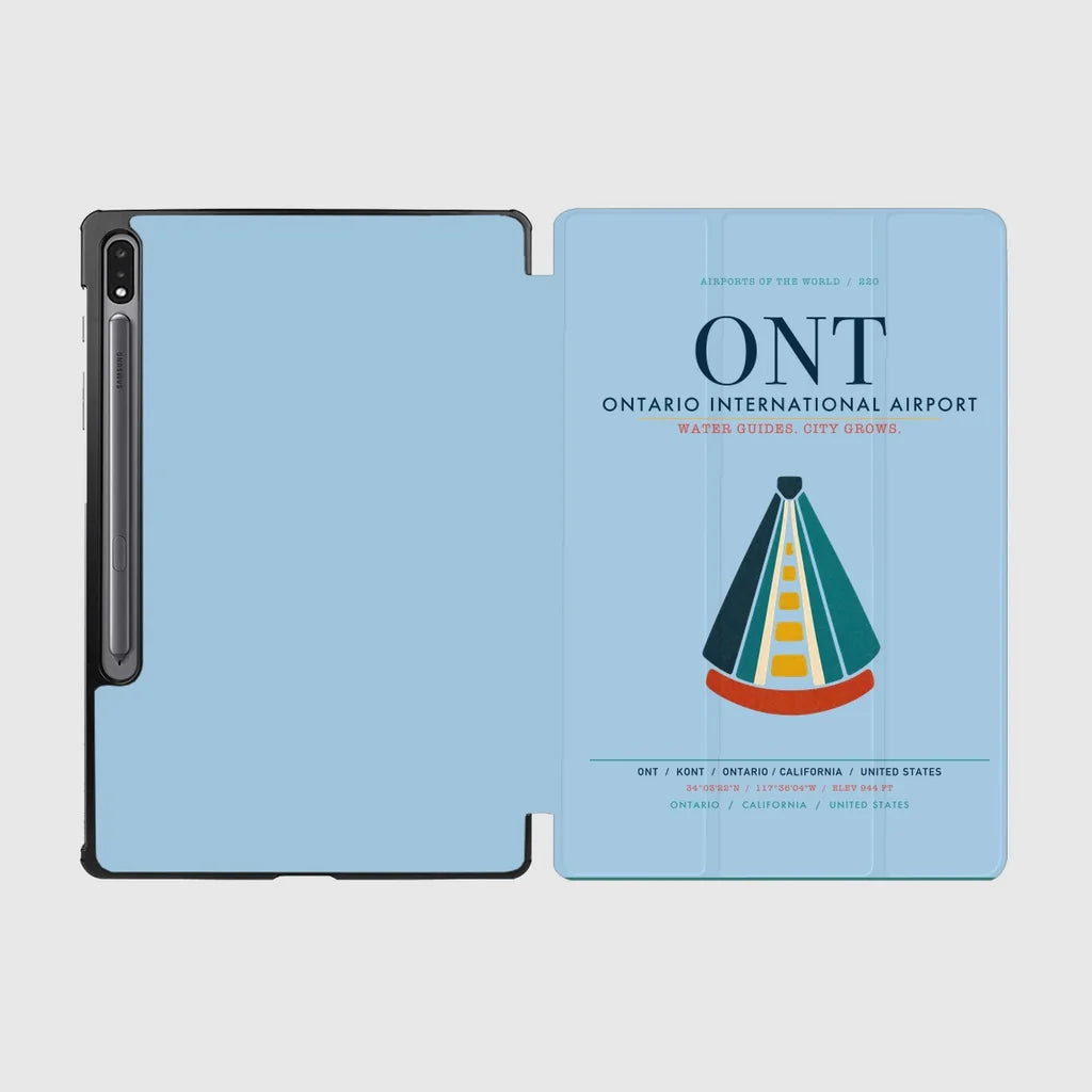 Ontario International Airport (ONT) design on light blue samsung tablet tablet case