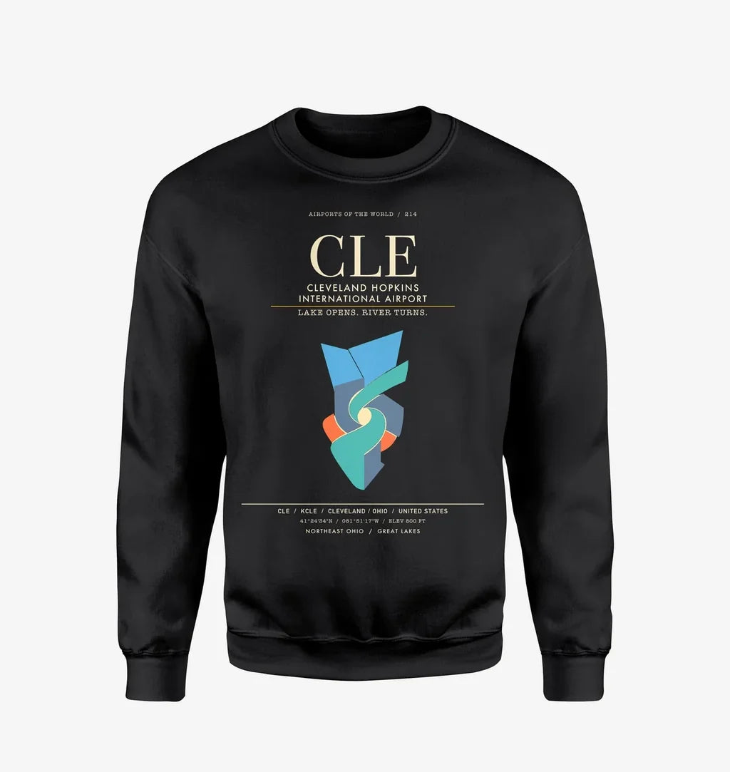 Cleveland Hopkins International Airport CLE Sweatshirt - Black