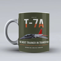 Thumbnail for T-7A Red Hawk design on green army ceramic mug, double-side print