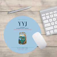 Thumbnail for Victoria International Airport (YYJ) design on light blue round mouse pad