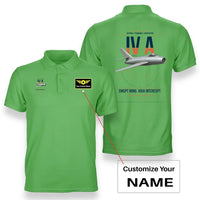 Thumbnail for Dassault Mystère IV A design on light green+name double-side polo t-shirt, double-side print