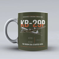 Thumbnail for KB-29P SUPERFORTRESS design on green army ceramic mug, double-side print