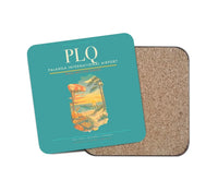 Thumbnail for Palanga International Airport (PLQ) design on turquoise 1 piece coaster