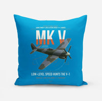 Thumbnail for Hawker Tempest Mk V design on turquoise pillow