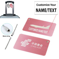 Thumbnail for China Postal Airlines Aluminum Airplane Luggage tag, Purple+ NAME