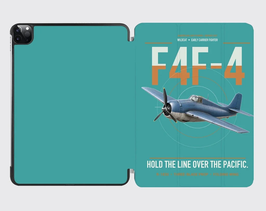 F4F-4 Wildcat design on turquoise ipad tablet case