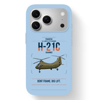 Thumbnail for Piasecki H-21C Shawnee design on light blue magsafe iphone case, for iPhone 17 Pro