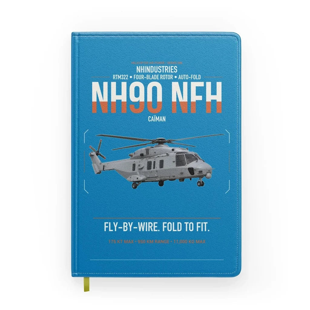 NHIndustries NH90 NFH Caïman design on turquoise notebook