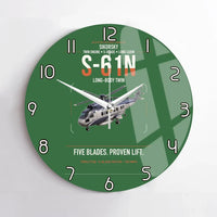 Thumbnail for Sikorsky S-61N design on green no frame wall clock