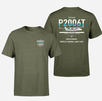 Thumbnail for Tecnam P2006T design on green army t-shirt, double-side print