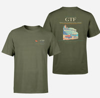 Thumbnail for Great Falls International Airport (GTF) design printed on green army double-side t-shirt