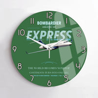 Thumbnail for Bombardier Global Express design on green no frame wall clock