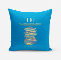 Thumbnail for Tri-Cities Airport (TRI) design on turquoise pillow