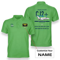 Thumbnail for Cessna Citation CJ2+ design on light green+name double-side polo t-shirt, double-side print