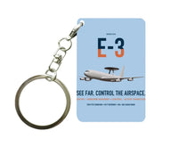Thumbnail for E-3 Sentry AWACS design on light blue designed key chain, double-side print