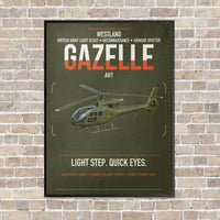 Thumbnail for Westland Gazelle AH1 vertical canvas print - framed - green army background