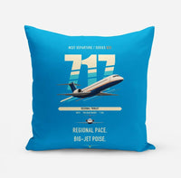 Thumbnail for Boeing 717-200 design on turquoise pillow