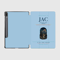 Thumbnail for Jackson Hole Airport (JAC) design on light blue samsung tablet tablet case